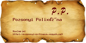 Pozsonyi Polixéna névjegykártya
